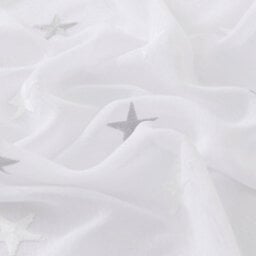 Deconovo Linen Look Embroidered Voile Curtains Star Pattern Sheer Curtains For Children 55 X 54 Inch Grey Two Panels - thumbnail 5