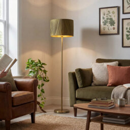 Happy Homewares Modern Olive Green Faux Silk Fabric Organza Tapered Drum Lamp Shade - thumbnail 5