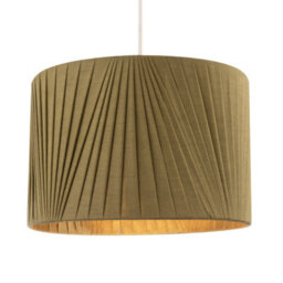 Happy Homewares Modern Olive Green Faux Silk Fabric Organza Tapered Drum Lamp Shade - thumbnail 2