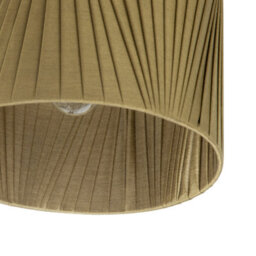 Happy Homewares Modern Olive Green Faux Silk Fabric Organza Tapered Drum Lamp Shade - thumbnail 4