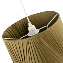 Happy Homewares Modern Olive Green Faux Silk Fabric Organza Tapered Drum Lamp Shade - thumbnail 3