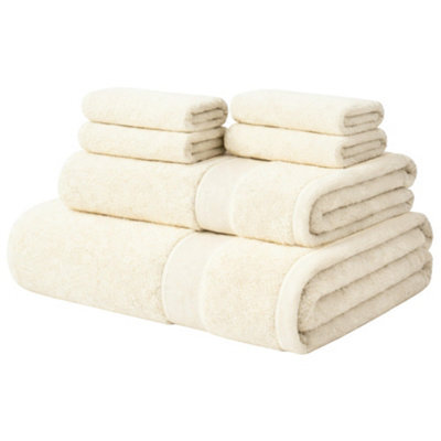 Aten Homeware Cream Egyptian Cotton Bath Hand & Face Towels -  6 Piece Set - image 1