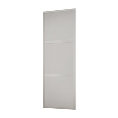 Spacepro 3 Panel Matt Dove Grey Sliding Wardrobe Door (H)2220mm (W)762mm - image 1