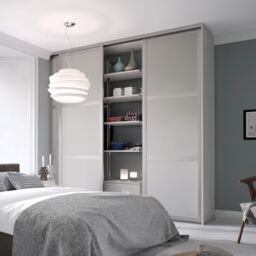 Spacepro 3 Panel Matt Dove Grey Sliding Wardrobe Door (H)2220mm (W)762mm - thumbnail 4