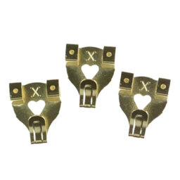 X-Hooks No.3 Large Double Brass-Plated Picture Hooks With Brass Knurled Pins Pack Of 20 - thumbnail 2