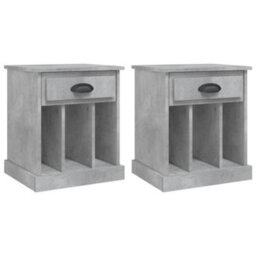 Berkfield Elegant Bedside Cabinets 2 Pcs Concrete Grey 43X36X50 Cm - thumbnail 1