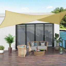Beige 2X3M Rectangular Hdpe Shade Sail Uv Resistant - thumbnail 2