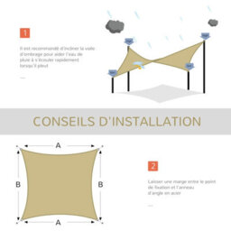 Beige 2X3M Rectangular Hdpe Shade Sail Uv Resistant - thumbnail 5