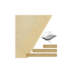 Beige 2X3M Rectangular Hdpe Shade Sail Uv Resistant - thumbnail 4
