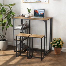 3 Pc Bar Table Set 2 Person Dining Furniture Set - thumbnail 3