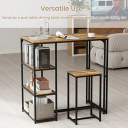 3 Pc Bar Table Set 2 Person Dining Furniture Set - thumbnail 5