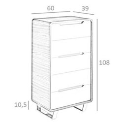 Angel Cerda Stylish Chiffonier In White Wood, Walnut & Chrome Steel - thumbnail 6