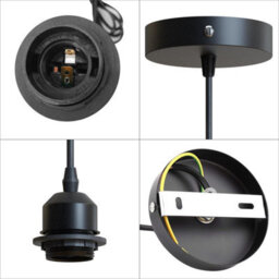 Ledsone 6 Pack Black Metal Ceiling Pendant Light With E27 Holder And 95Cm Cable For Living Room Bedroom Kitchen - thumbnail 5