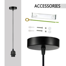 Ledsone 6 Pack Black Metal Ceiling Pendant Light With E27 Holder And 95Cm Cable For Living Room Bedroom Kitchen - thumbnail 4