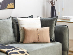 Beliani Set Of 2 Decorative Cushions Banori Linen 30 X 50 Cm Beige Solid - thumbnail 2