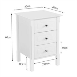 Yaheetech Set Of 2 Nightstand End Table With 3 Drawer For Living Room Bedroom White - thumbnail 3
