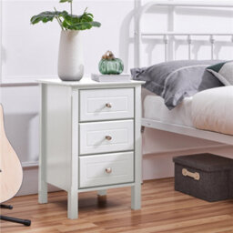 Yaheetech Set Of 2 Nightstand End Table With 3 Drawer For Living Room Bedroom White - thumbnail 2