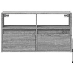 Berkfield Tv Wall Cabinet With Led Lights Grey Sonoma 80X31X45 Cm - thumbnail 6