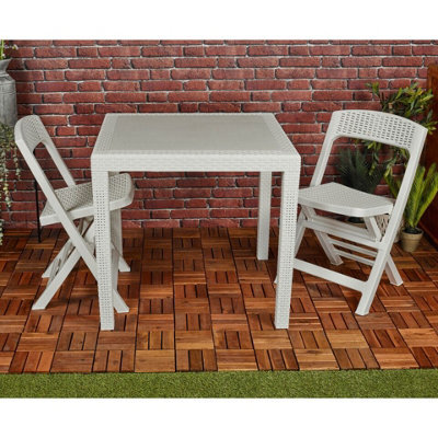 Urbn-Garden Urbngarden Garden Plastic Patio Dining Whether Proof Table & 2 Chairs Outdoors Furniture Set Of 2 - image 1