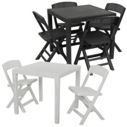 Urbn-Garden Urbngarden Garden Plastic Patio Dining Whether Proof Table & 2 Chairs Outdoors Furniture Set Of 2 - thumbnail 3