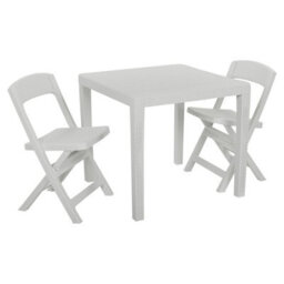 Urbn-Garden Urbngarden Garden Plastic Patio Dining Whether Proof Table & 2 Chairs Outdoors Furniture Set Of 2 - thumbnail 2
