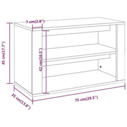 Berkfield Shoe Rack Sonoma Oak 75X35X45 Cm Engineered Wood - thumbnail 8