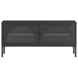 Vidaxl Tv Cabinet Black 105X35X50 Cm Glass And Steel - thumbnail 5