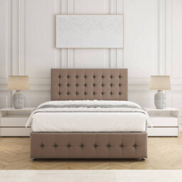 Bsspoke Eva Divan Bed Set Mink Plush Velvet 24Inch Headboard & Footboard & 2 Drawers Same Side No Mattress In All Sizes - thumbnail 3
