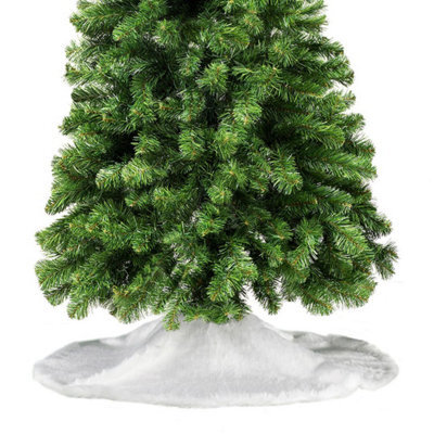 The Christmas Workshop Long Pile White Faux Fur Tree Skirt - image 1