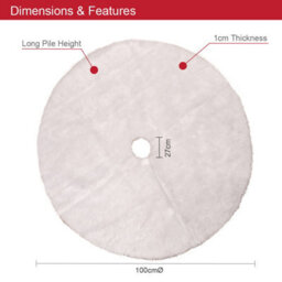 The Christmas Workshop Long Pile White Faux Fur Tree Skirt - thumbnail 4