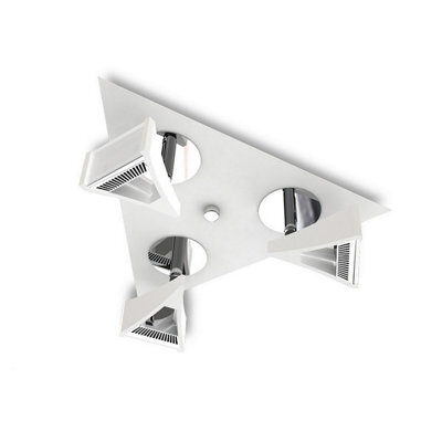 Luminosa Lighting Luminosa Filippo Spot Light 3 Light Led Triangular 5W 3000K, 1300Lm, Matt White/polished Chrome - image 1
