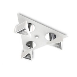 Luminosa Lighting Luminosa Filippo Spot Light 3 Light Led Triangular 5W 3000K, 1300Lm, Matt White/polished Chrome - thumbnail 1