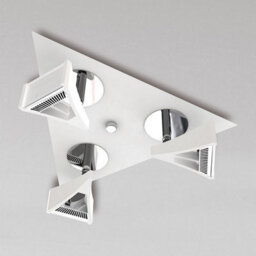 Luminosa Lighting Luminosa Filippo Spot Light 3 Light Led Triangular 5W 3000K, 1300Lm, Matt White/polished Chrome - thumbnail 2