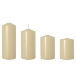 SolaDirect Set Of 4 Pillar Candles, Set Of 4 Votive Candles, Decorative Household Candles, Long Burning Time - Advent, Christmas (Ecru) - thumbnail 1