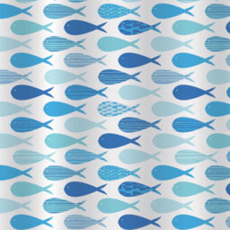 Showerdrape Aquarium White & Blue Shower Curtain - thumbnail 4