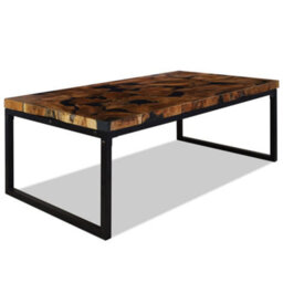Vidaxl Coffee Table Teak Resin 110X60X40 Cm Black And Brown - thumbnail 4