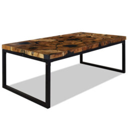 Vidaxl Coffee Table Teak Resin 110X60X40 Cm Black And Brown - thumbnail 5