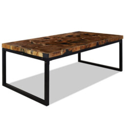 Vidaxl Coffee Table Teak Resin 110X60X40 Cm Black And Brown - thumbnail 2