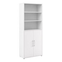 Furniture To Go Prima Bookcase 5 Shelves With 2 Doors In White - thumbnail 1