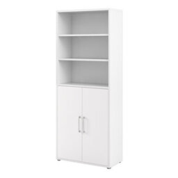 Furniture To Go Prima Bookcase 5 Shelves With 2 Doors In White - thumbnail 3