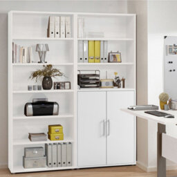 Furniture To Go Prima Bookcase 5 Shelves With 2 Doors In White - thumbnail 6