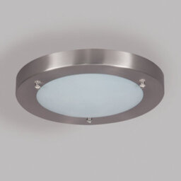 Litecraft Mari Satin Nickel Flush Bathroom Ceiling Light - thumbnail 3
