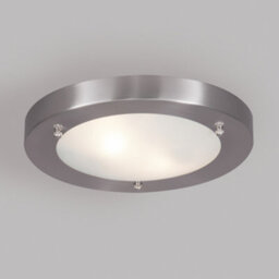 Litecraft Mari Satin Nickel Flush Bathroom Ceiling Light - thumbnail 2