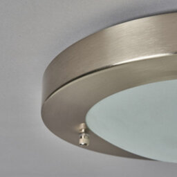 Litecraft Mari Satin Nickel Flush Bathroom Ceiling Light - thumbnail 5