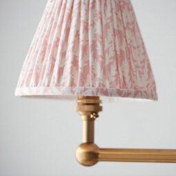 Luminosa Lighting Luminosa Santiago Brushed Aged Brass Plate Pendant Light With Peachy Keen Fabric Leaf Shade 16Cm 4X B22 - thumbnail 4