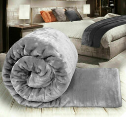 Ameha Fleece Plain Blanket, Lightweight & Reversible Throw For Travel, Bed & Sofa Blanket, Silver King 200X240Cm - thumbnail 2