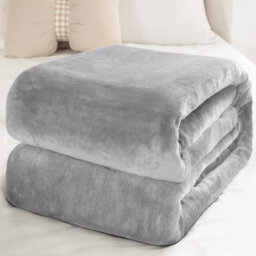 Ameha Fleece Plain Blanket, Lightweight & Reversible Throw For Travel, Bed & Sofa Blanket, Silver King 200X240Cm - thumbnail 3
