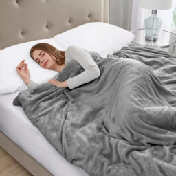 Ameha Fleece Plain Blanket, Lightweight & Reversible Throw For Travel, Bed & Sofa Blanket, Silver King 200X240Cm - thumbnail 7