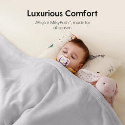 Ameha Fleece Plain Blanket, Lightweight & Reversible Throw For Travel, Bed & Sofa Blanket, Silver King 200X240Cm - thumbnail 4