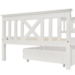 Abrihome Wooden Bed Frame With Drawers Single Storage Bed Solid Pine Wood, 3Ft Guest Bed For Adults, Kids, Teenagers - thumbnail 7
